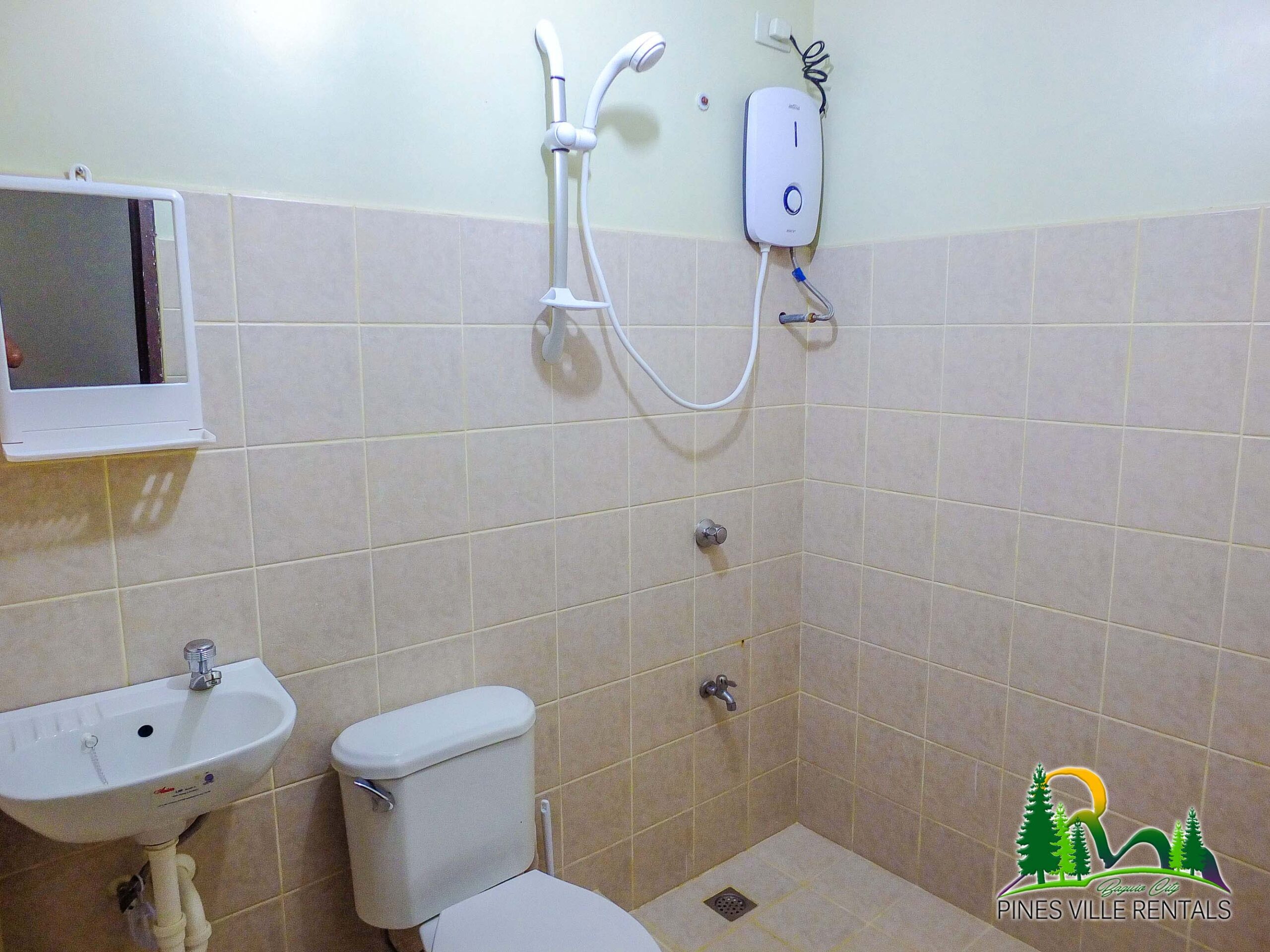 Toilet & Bathroom with shower heater