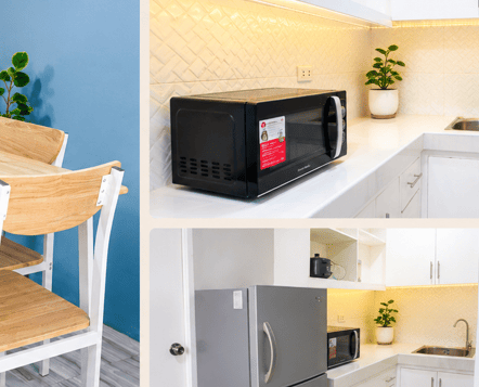 Fully Equipped Kitchen Cook and dine with ease using our complete kitchen essentials.
