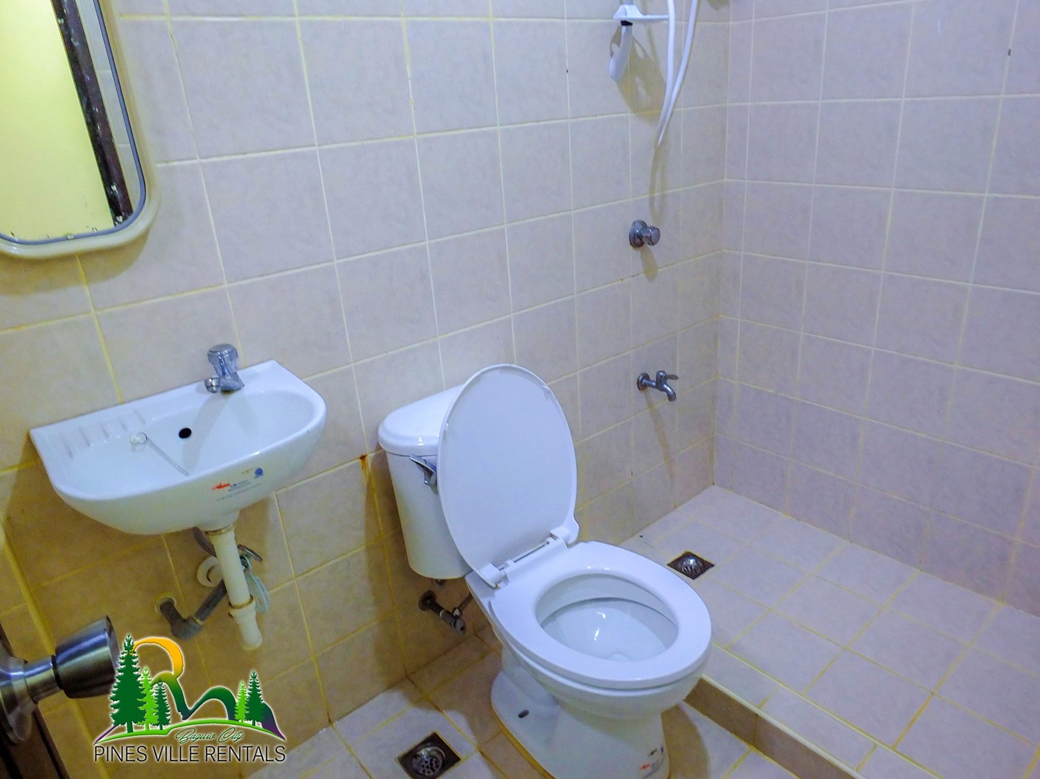 Bathroom with shower heater